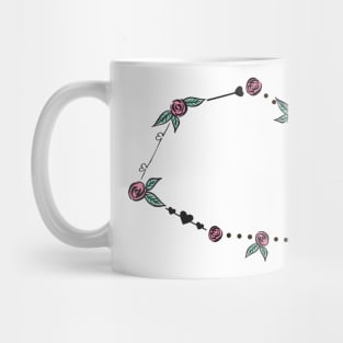 Vela (Sails) Constellation Roses and Hearts Doodle Mug